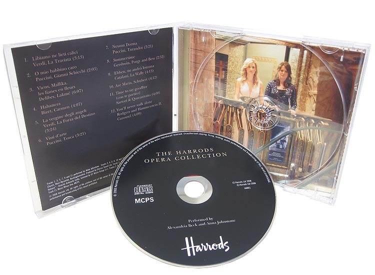 Harrods CD jewel case with CD and booklet