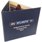 Sky atlantic 6 panel cardboard wallet with DVD duplication