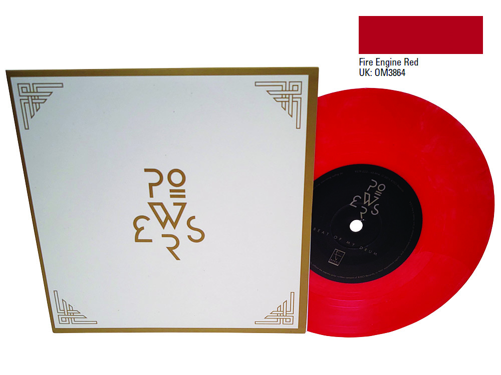 full colour 7 inch sleeve with red record vinyl